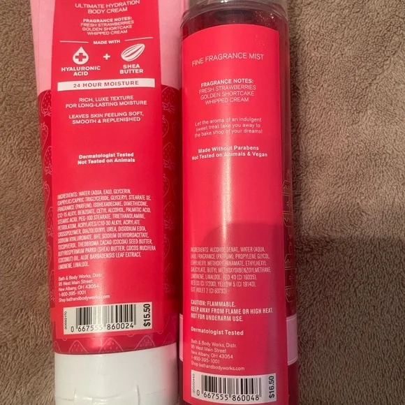 Bath & Body Works Strawberry Pound Cake Body Cream and Mist - Picture 4 of 4